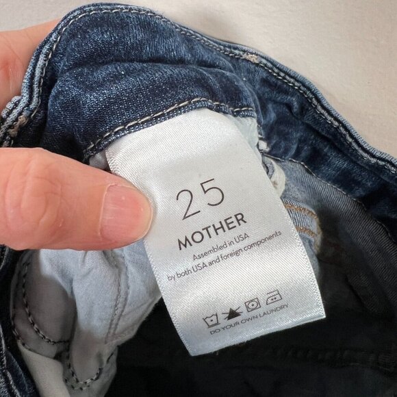 Mother High Waisted Looker Jeans Size 25 Teaming Up Dark Wash Skinny Leg Denim - Picture 9 of 11